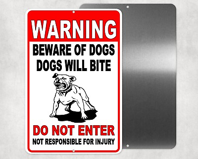 #ad Warning Beware Of Dogs Do Not Enter Dogs Will Bite Sign Decal Pitbull Sbd027 $39.65