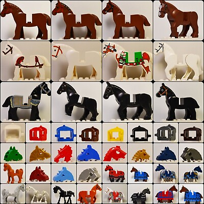 #ad Lego Horse Animal Accessories Lot Castle Western Saddle Armor Barding You Pick $36.99
