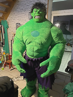 #ad 7ft Inflatable Mascot Costume Adults Huge Hullk Giant Green Suit w Battery 220cm $679.99