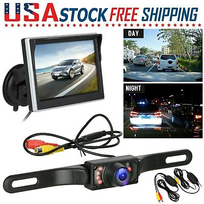 #ad Wireless Car Rear View Backup Camera Parking System Night Vision 5quot; LCD Monitor $30.99