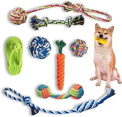 #ad HappiFox Dog Toys for Small Dogs 9 Pack 2022 New Safe amp; Durable Cotton Dog Rope $19.49