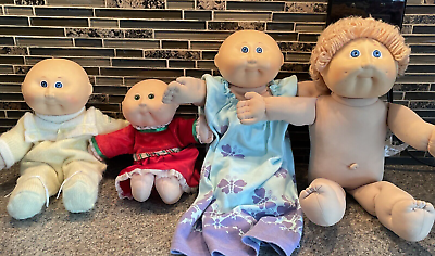 #ad Lot of 4 Vintage Cabbage Patch Kids Baby Dolls 3 are 1980’s Baby 2004 Blue Eyes $35.00