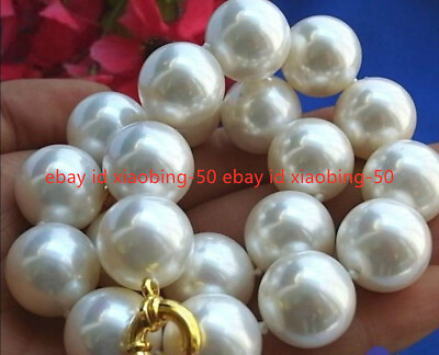 #ad Long Rare Huge White south sea Shell Pearl Necklace AAA $58.88