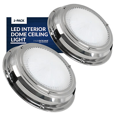 #ad Marine LED Interior Dome Light 2 Pack 4quot; Boat Ceiling LED Light Stainless Steel $39.90