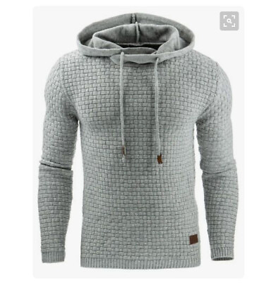 #ad Men#x27;s Sweatshirt Checked Pullover Fall winter Hooded Long Sleeve Hoodies Coat $34.32
