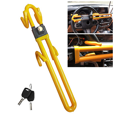 #ad Universal Heavy Duty Steering Wheel Lock The Club Twin Hook Anti Theft Car F3L4 $26.97