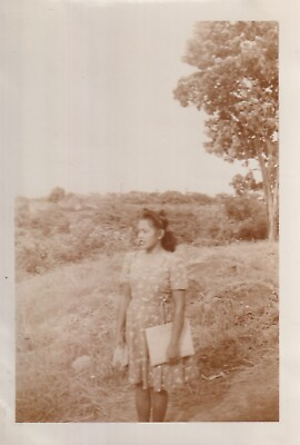 #ad Vtg Found Photo Philippines 1945 1946 Filipino Woman Manila World War 2 Pacific $11.45