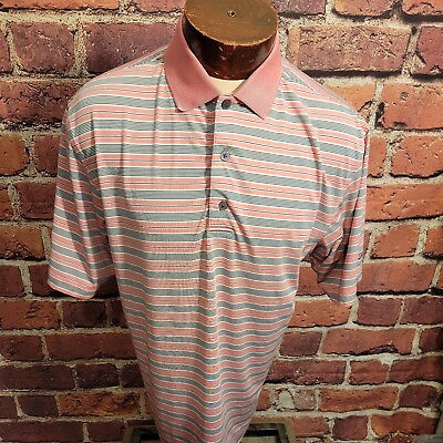 #ad Footjoy Men#x27;s M Pink Black White Short Sleeve Golf Polo Shirt ⛳ $26.38