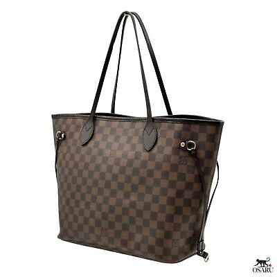 #ad Louis Vuitton Neverfull MM Damier Ebene Tote Bag Auth Shoulder Handbag N51105 $845.00