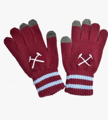 #ad West Ham United FC Touchscreen Knitted Gloves Adults football club souvenirs GBP 9.99