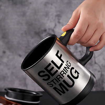 #ad 400ml Mixer Cup Portable Bpa Free Coffee Tea Hot Chocolate Milk Spinning Mug $14.69