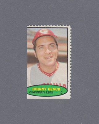 #ad 1974 Topps Stamp Johnny Bench Cincinnati Reds Baseball Card $15.00