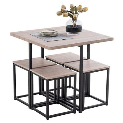 #ad Dining Table Set 5 Piece Modern Kitchen Table and Chairs for 4 Compact Design $140.00