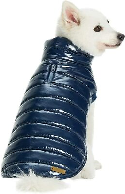 Blueberry Pet Navy Blue Windproof Warm Quilted 10quot; Puffer Small Dog Jacket G $11.66