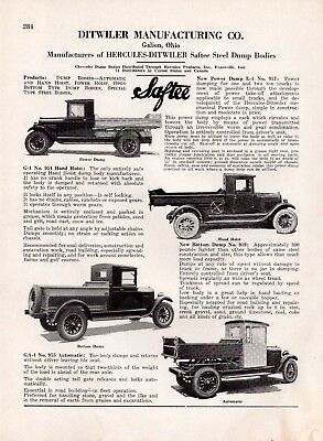 #ad 1928 Ditwiler Mfg Steel Dump Trucks Bodies Hand Hoist Automatic Print Ad 31 $11.99