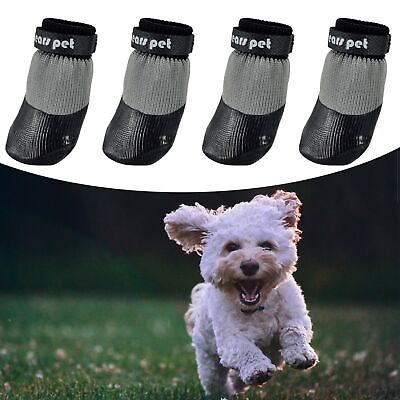 #ad Outdoors Indoor Dog Socks Soft Rubber Anti slip Dog Shoes Waterproof Strapped $11.99