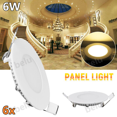 #ad 6Pack 4Inch LED Ceiling Lights Ultra Thin Recessed Retrofits Kit Warm White 6W $26.99