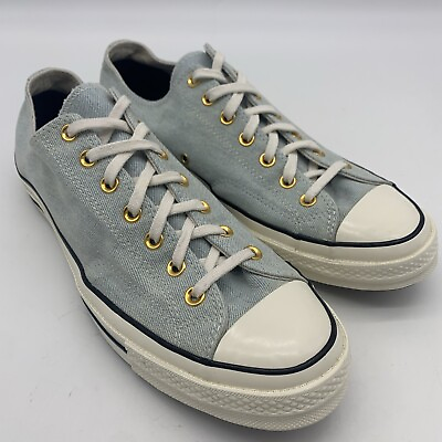 #ad Converse All Star Sneakers Mens 12 Chuck Taylor Gold Tone Grommets Blue $39.95