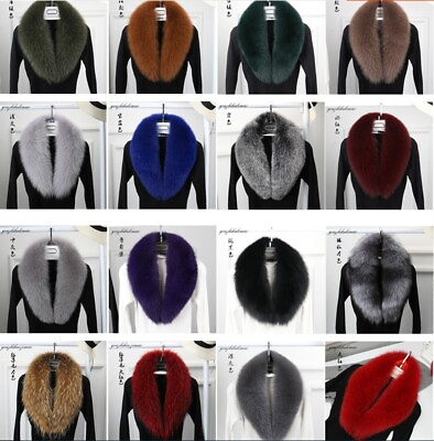 #ad Genuine Real Fur Collar Womens Scarf Shawl Wrap Stole Warm Neck Warmer $59.99