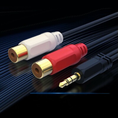 #ad 3.5mm Audio to 2 RCA Cable 1 8quot; Stereo Male to Female Y Splitter Aux Cord 11quot; $2.67