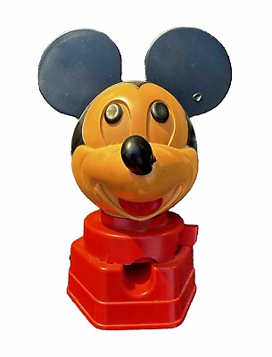 #ad VTG Disney Mickey Mouse Gumball Machine Bank Hasbro 1968 Candy Dispenser $24.99