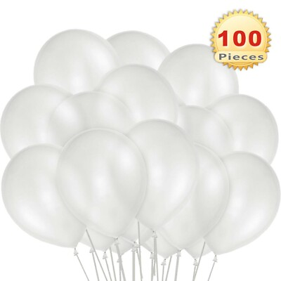#ad PMLAND 100 Pieces Pearl White Latex Party Balloons 12 Inches $11.99