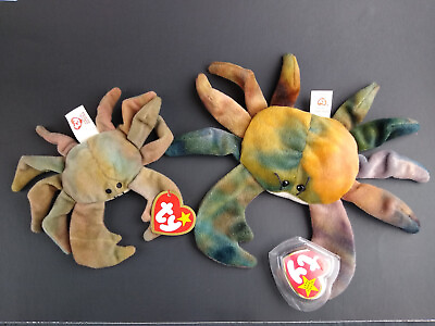 #ad Claude the Crab Retired Set TY Beanie Baby 7.5 inch Plus Small Claude 6 inch $8.00