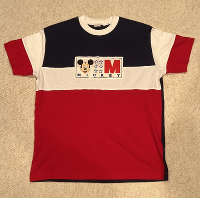 #ad United Colors of Benetton Mickey TShirt Made in Italy Red White Blue L XL $39.99