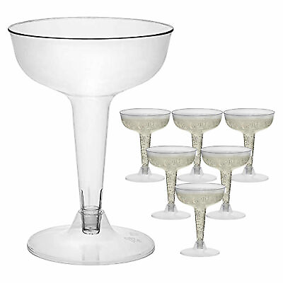 #ad 160 Pc Wedding Party Plastic Wine Champagne Flute Disposable Clear Glasses 4 Oz $62.30