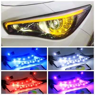 #ad RGBW Bluetooth Car Headlight LED DRL Board Light Kit For Infiniti Q50 2014 2021 $119.89