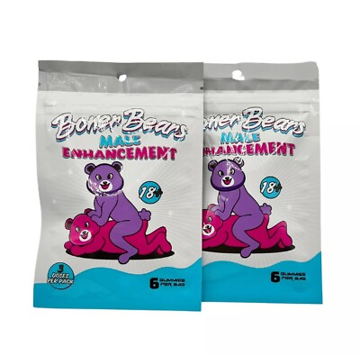 #ad Boner Bear Male Enhancement Gummies: 2 Packs 6 Count Per Bag total 12 count $15.99