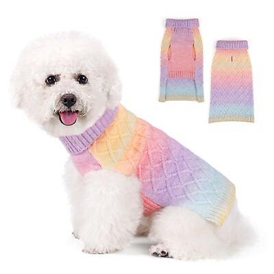 #ad Pet Dog Clothes Dog Sweater for Small Dogs Colorful Knitted Dog Sweaters with... $15.05