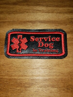#ad service dog in training Red on Black Patch Patches for Vests $5.99