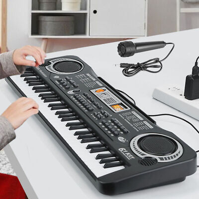 #ad 61 Key Music Electronic Keyboard Electric Digital Piano Organ w Stand amp; Mic $26.99