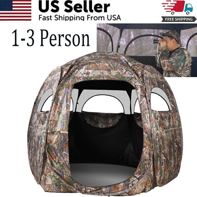 #ad Portable Hunting Blind 1 3 Person See Through Pop up Ground Blind Lightweight US $126.09