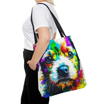 #ad Color Splatter Cute Puppy Dog Tote Bag Perfect gift for dog lover on the go $29.99