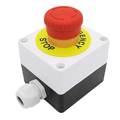 #ad TWTADE 22mm 2 NC Red Sign Mushroom Emergency Stop Push Button Switch Station 1 $23.54
