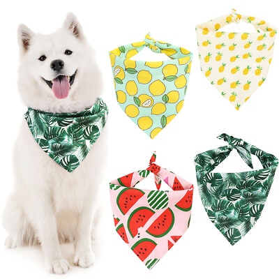 #ad 4PCS Dog Bandana for Small Medium Large Dogs Cats Puppy Hawaiian Kerchief Collar $6.64
