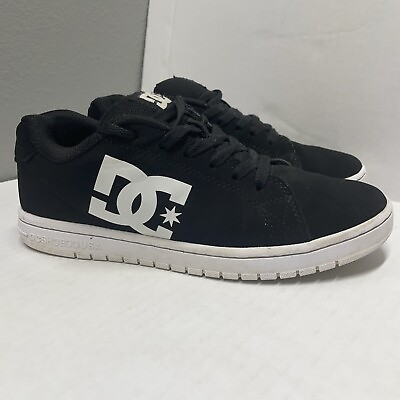 #ad DC Shoes Gaveler Black White Leather Skateboarding Sneakers Mens 7 Suede $29.88