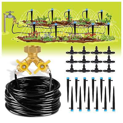 #ad HIRALIY 50ft Drip Irrigation Kit DIY Automatic Plant Watering System for Garden $24.53