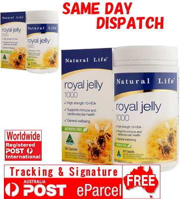 #ad Natural Life Royal Jelly 1000 365 Capsules High in 10 HDA 10HDA soft gel AU $123.00
