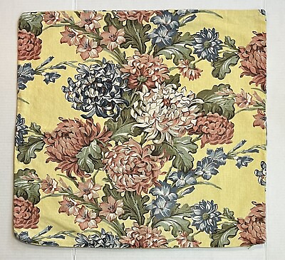 #ad Pottery Barn Euro Pillow Cover Sham Linen Cotton 24x24 Yellow Pink Blue Flowers $24.00