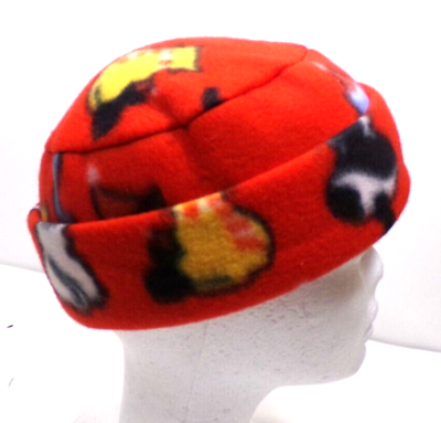 #ad CHILD SIZE CATS RED FLEECE ROLL BRIM WINTER HAT STRETCHY Bon88Craft cl88cr $107.49