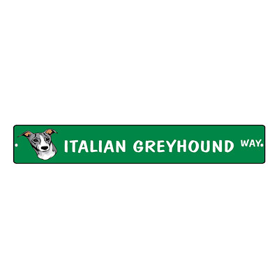 #ad Green Aluminum Weatherproof Road Street Signs Italian Greyhound Dog Way $17.99