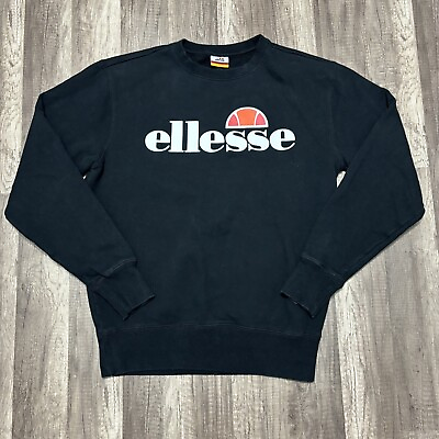 #ad Ellesse Sweatshirt Mens Medium Black Graphic Logo Spell Out Lightweight Pullover $29.40