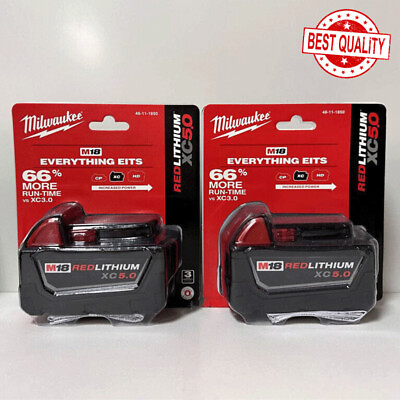 #ad #ad Milwaukee 18V 48 11 1850 5.0 AH Batteries M18 XC18 48 11 1850 Battery 2 Pack US $89.00