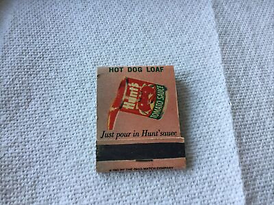 #ad Vintage Hunt’s Food Matchbook With Hot Dog Loaf Recipe Inside $11.99