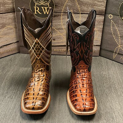 #ad MEN#x27;S RODEO COWBOY ALLIGATOR TAIL PRINT WESTERN SQUARE TOE BOOTS MEXICO PRODUCT $119.99