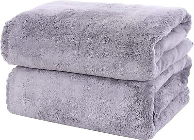 #ad MOONQUEEN 2 Pack Premium Bath Towel Set Quick Drying Microfiber Coral Velvet $91.79
