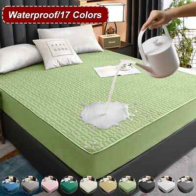#ad Thicken Mattress Cover Protector Skin Friendly Double Fitted Sheet Bed Cover Mat $59.25